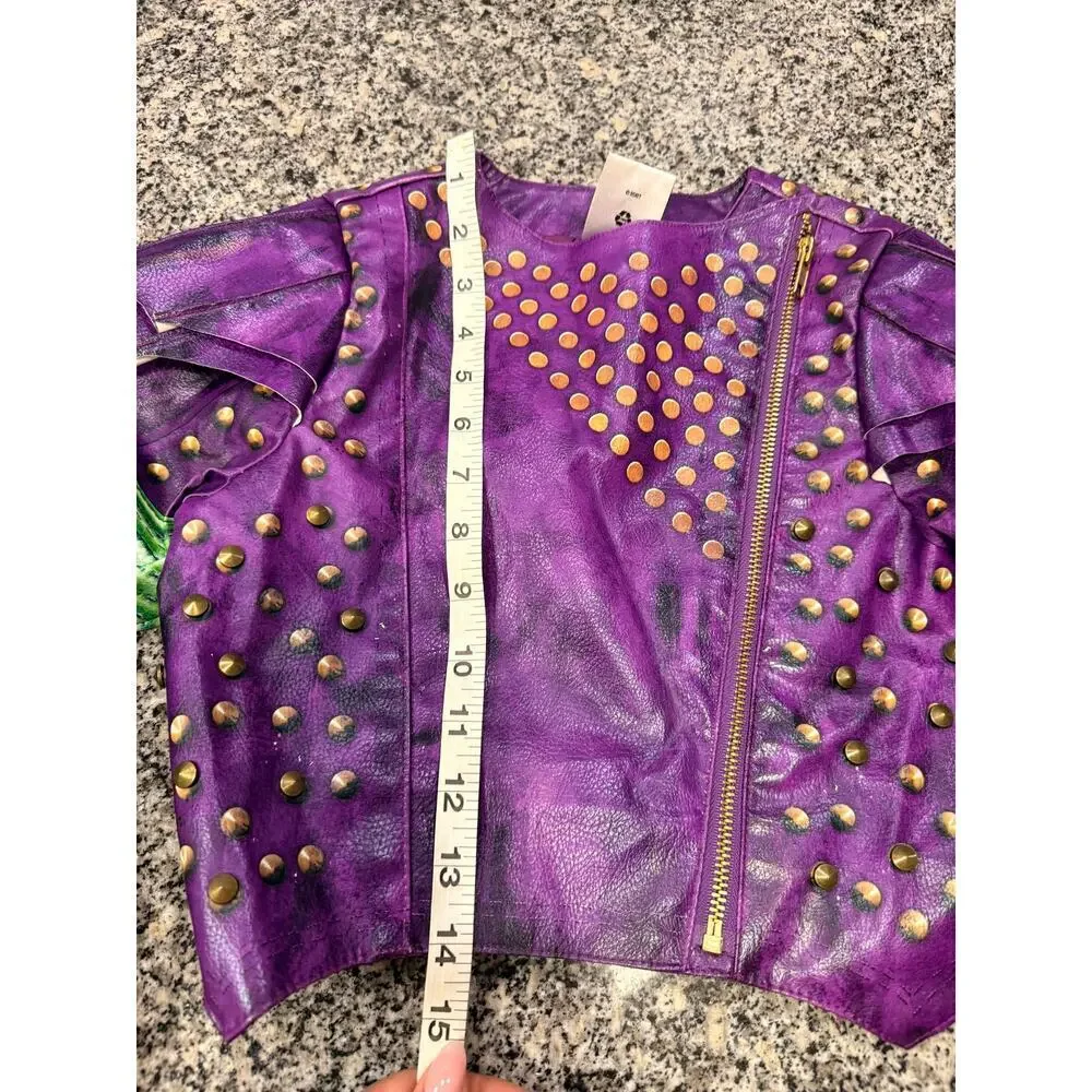 Disney Costume Descendants Mal Moto Jacket Size Youth 7/8 Authentic